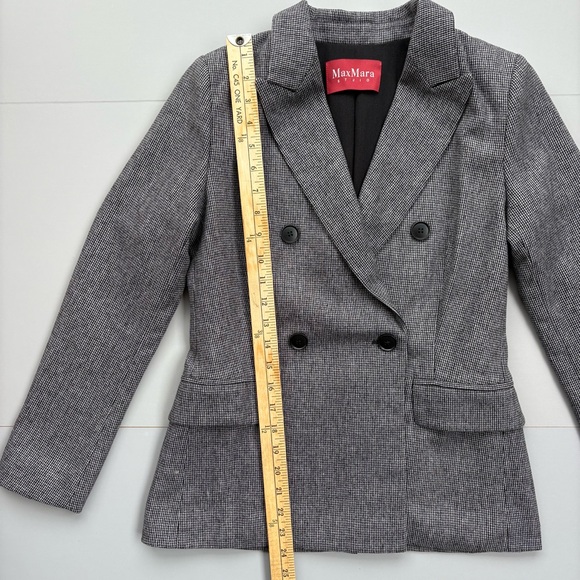 Max Mara Women’s Size 2 Woven Wool Blazer Jacket Academia Career Wear Preppy - Picture 6 of 14
